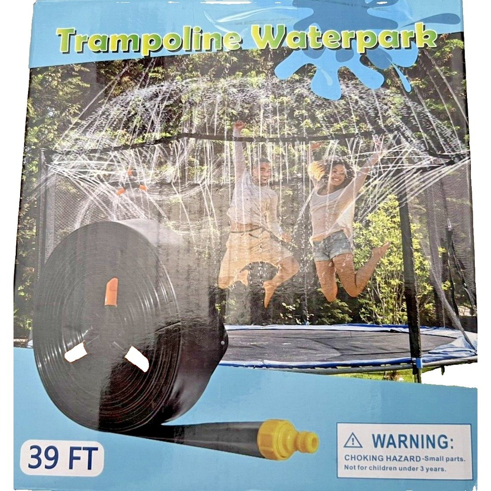 39ft Trampoline Sprinkler Water Spray Outdoor Summer Backyard Kid Waterpark Game